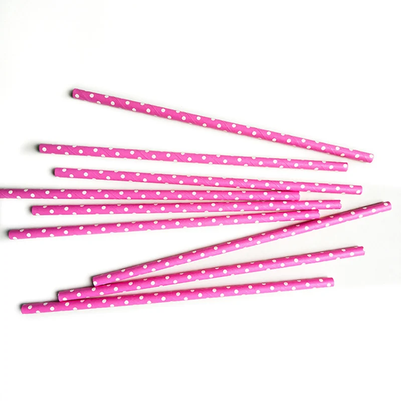 25 шт. милые бумажные соломинки в горошек для детей украшения дня рождения свадьбы