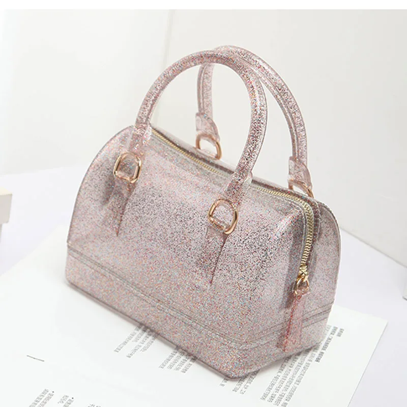 Multi color JELLYOOY маленький размер 18 см ПВХ Мини Женская Желейная сумка детская подушка сумка на плечо карамельный цвет Силиконовая Сумка-тоут пляжная сумка-мессенджер - Цвет: Multi color