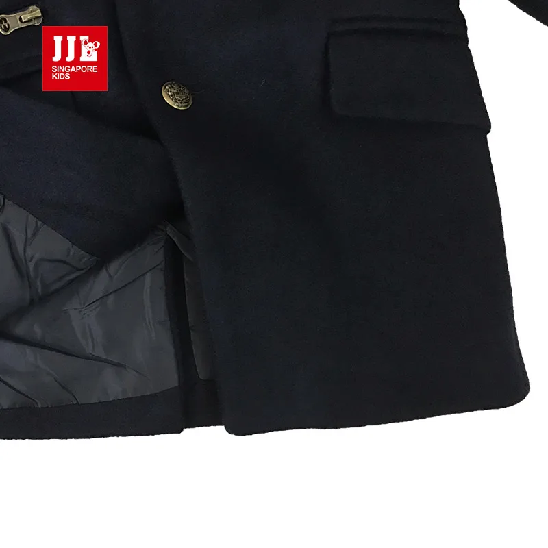 Для мальчиков шерстяное пальто для верхняя одежда Детское теплая розничная