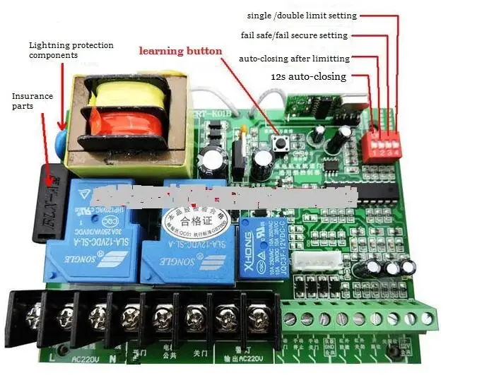 LPSECURITY comptatible AC 220V раздвижные ворота открывалка плата управления в коробке y пульт дистанционного управления, код обучения