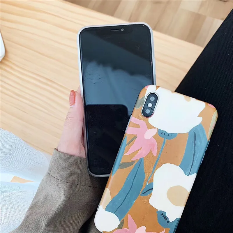Ретро искусство картина маслом цветок чехол для iPhone X XR XS Max 6 S 7 8 plus Модный мягкий
