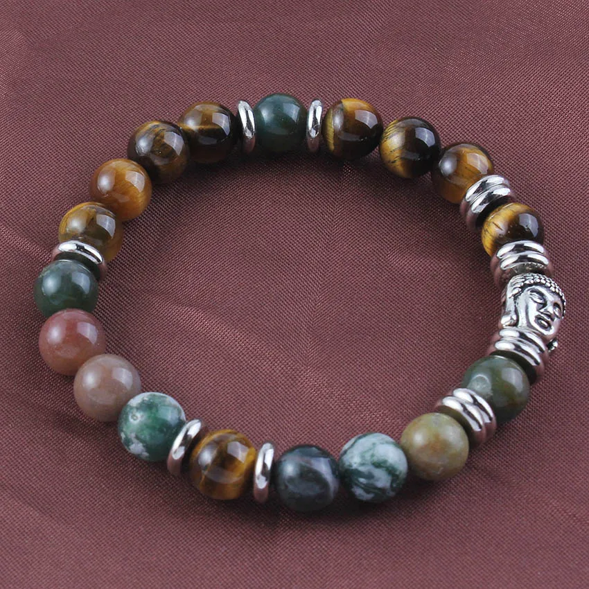 Крафт бусины Индийский оникс с кварцевым тигровым глазом 8 мм круглые стрейч