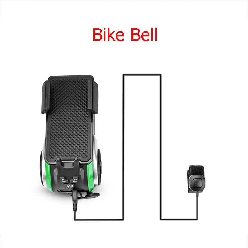 5 in 1 Waterproof Bicycle Computer Phone Holder Bluetooth Audio Player 4400mAh Power Bank Bell Light Cycling Accessories RK0044