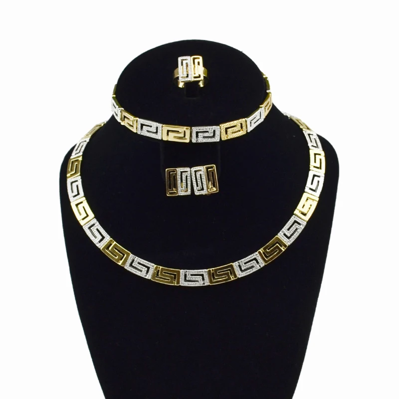 Дубай Винтаж золото Цвет Ювелирные наборы Нигерии Свадебный африканские бусины