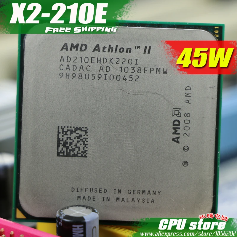 Процессор AMD Athlon II X2 210E 210 cpu (2 6 ГГц/1 м/2000 ГГц) Socket am3 am2 + 938 pin Бесплатная доставка