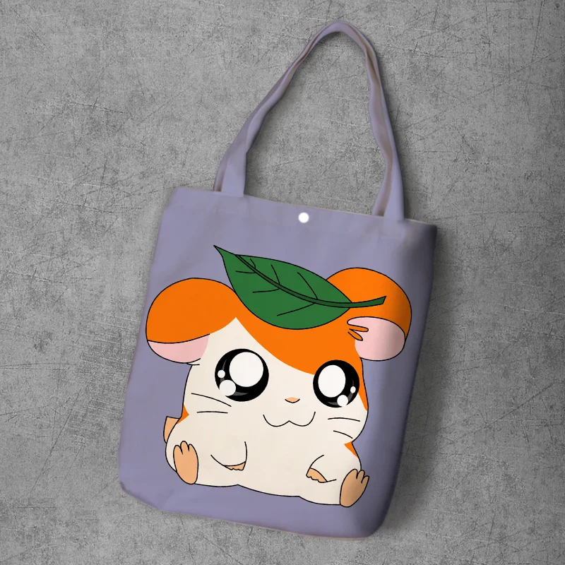 Hamtaro, мультяшная Студенческая сумка для покупок из рециркулированного брезента, большая емкость, настраиваемая Сумка-тоут, модная женская Повседневная сумка на плечо