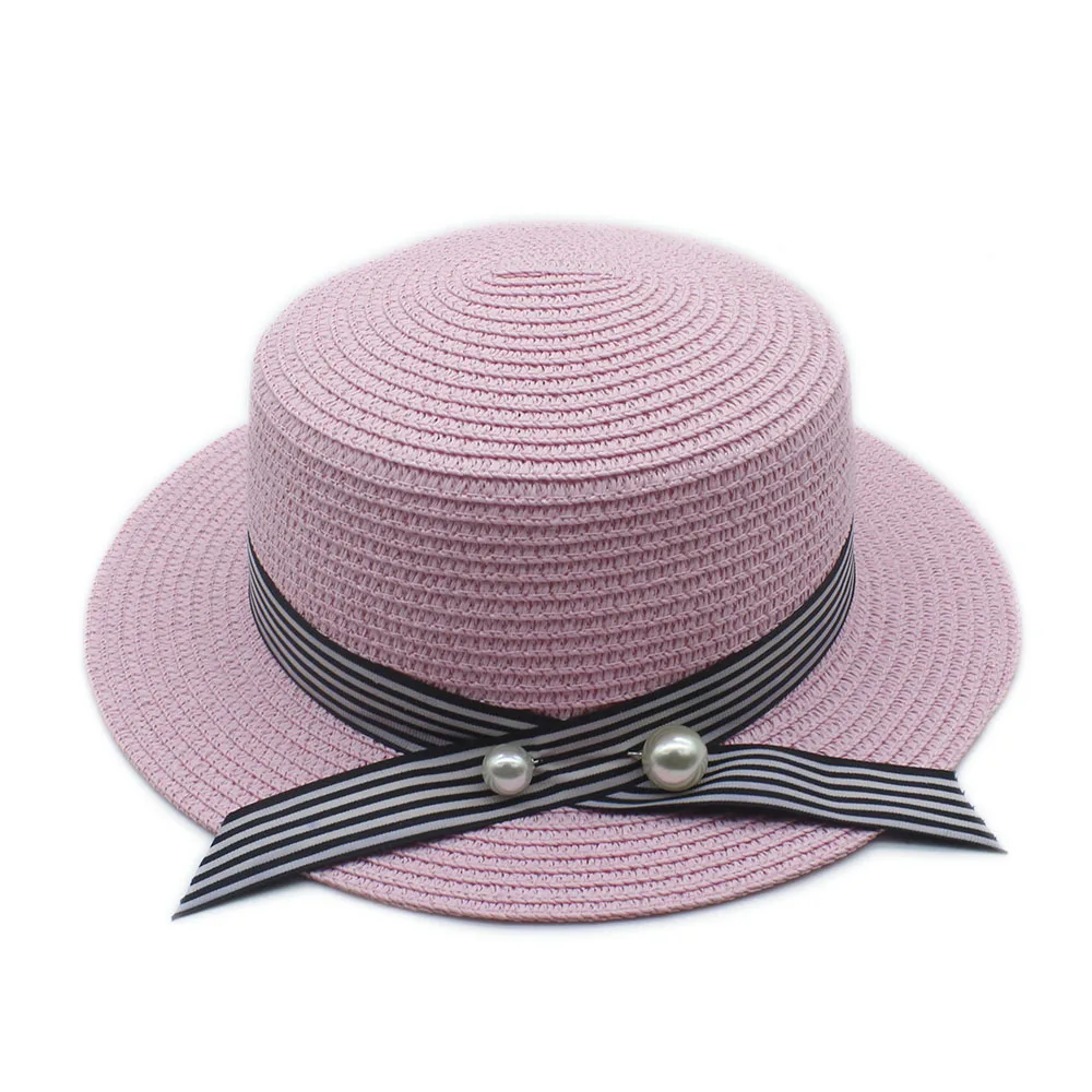 2017 модная женская соломенная шляпа на плоской подошве круглые в полоску топ для