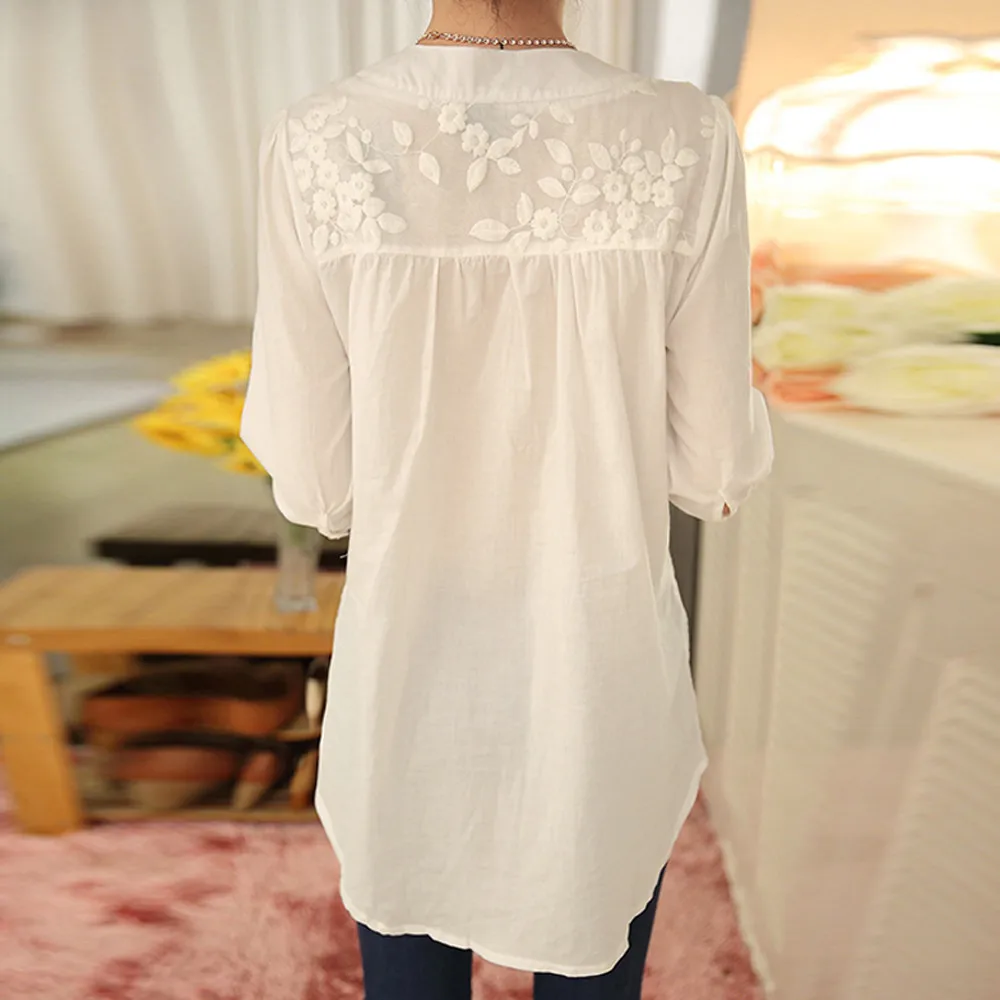 Модная летняя блузка женская одежда 2018 сексуальные кружевные длинные женские