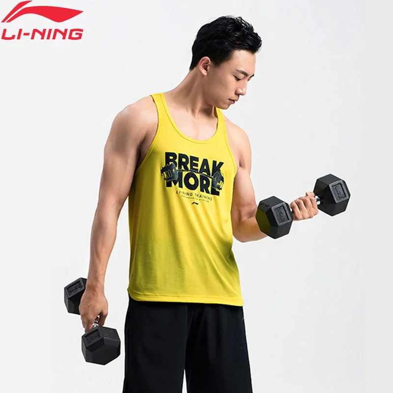 Li-Ning мужской тренировочный жилет свободная футболка без рукавов полиэстер