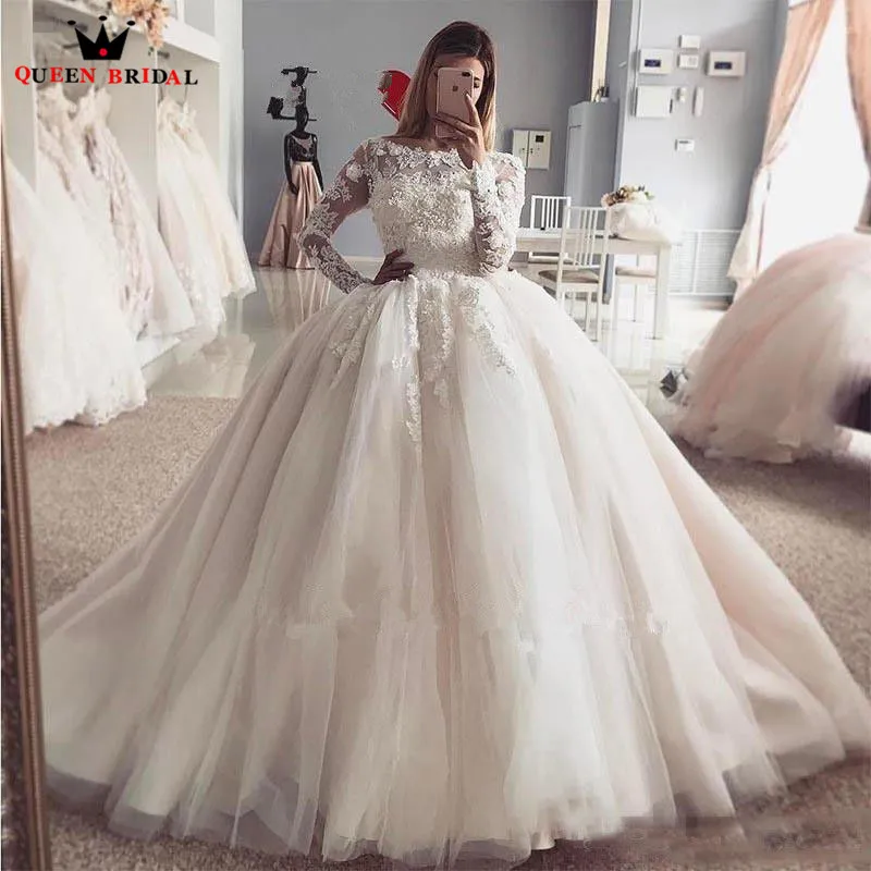 

Custom Made Ball Gown Fluffy Tulle Lace Beading Luxury Elegant Bride Formal Wedding Dresses 2022 New Vintage Wedding Gown XH69S