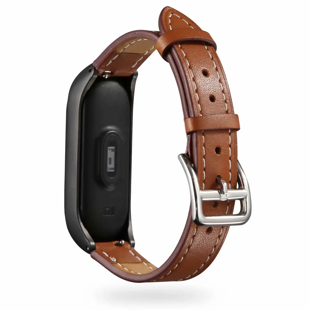 Ремешок для браслета Mi Band 3 из натуральной кожи ремешок Xiaomi band | Наручные часы