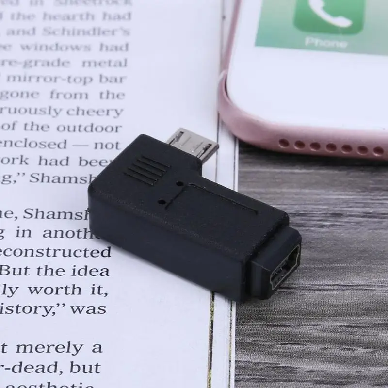 Мини USB адаптер 90 градусов под прямым углом L образный штекер к Micro передачи данных