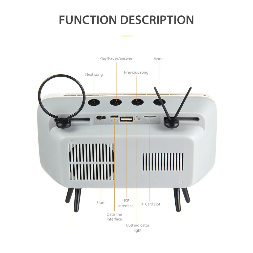 Классический Bluetooth динамик Ретро Мини ТВ Аудио Поддержка TF карта FM радио Aux модель