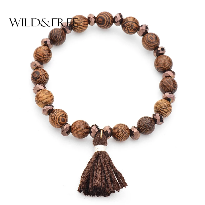 WILD & FREE бусины из натурального дерева украшения браслеты ювелирные изделия