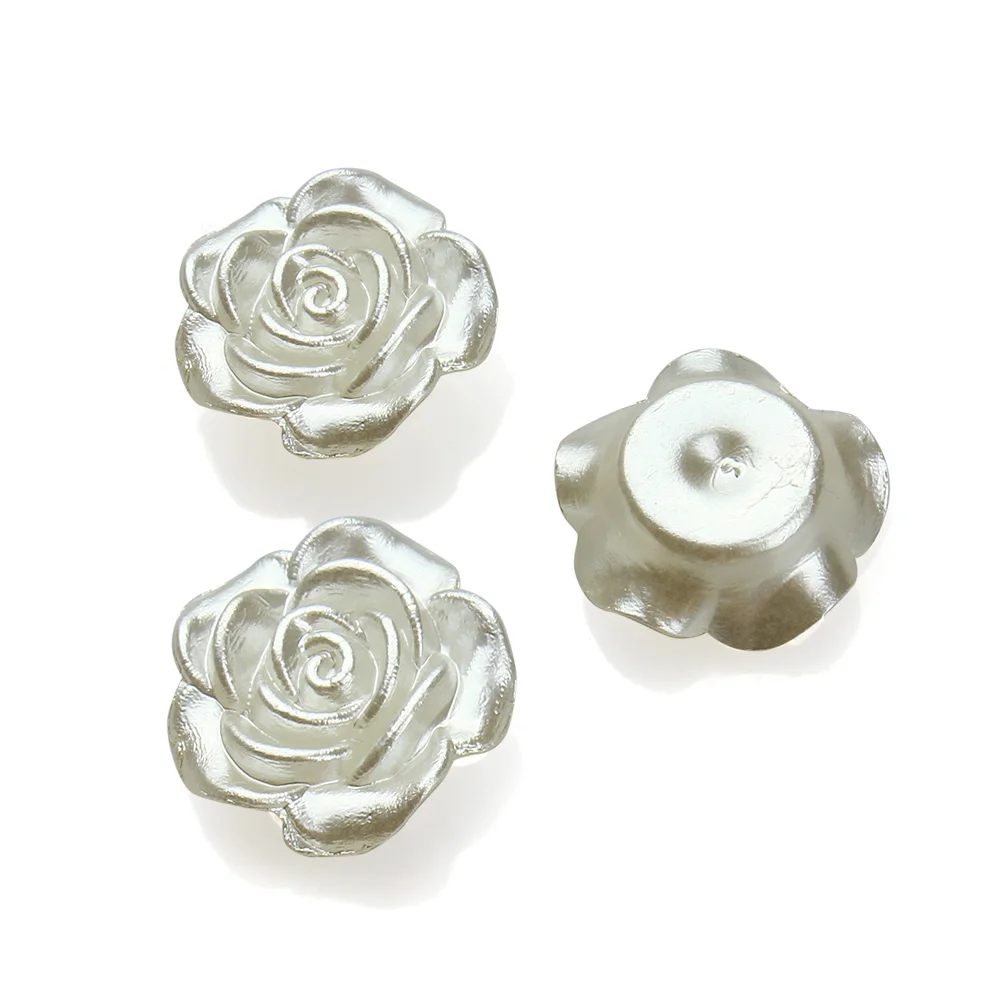 LINSOIR 100pcs 12mm Flower Simulated Half Pearl Beads Decoration Crafts Flat Back Cabochon DIY Jewelry Making F1571 | Украшения и