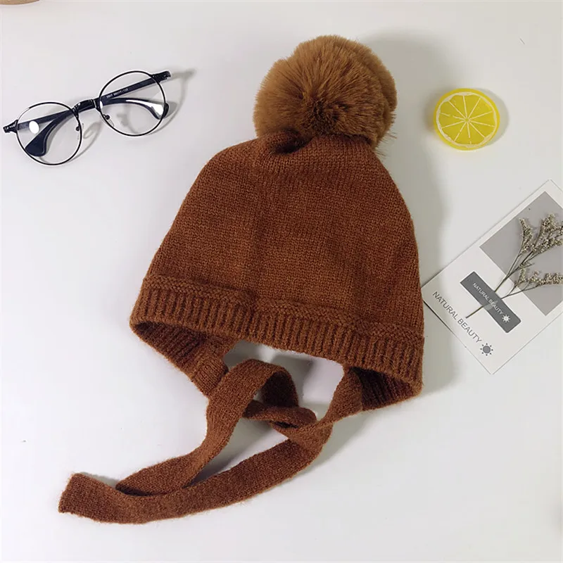 CAMEL Вязаная шапка для маленьких мальчиков и девочек 0-5 лет, детская осенне-зимняя теплая шапка - Цвет: CAMEL
