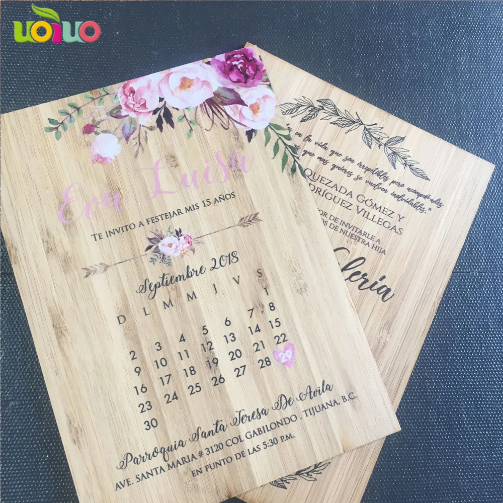 Горячая продажа печать деревянные свадебные карточки по индивидуальному заказу