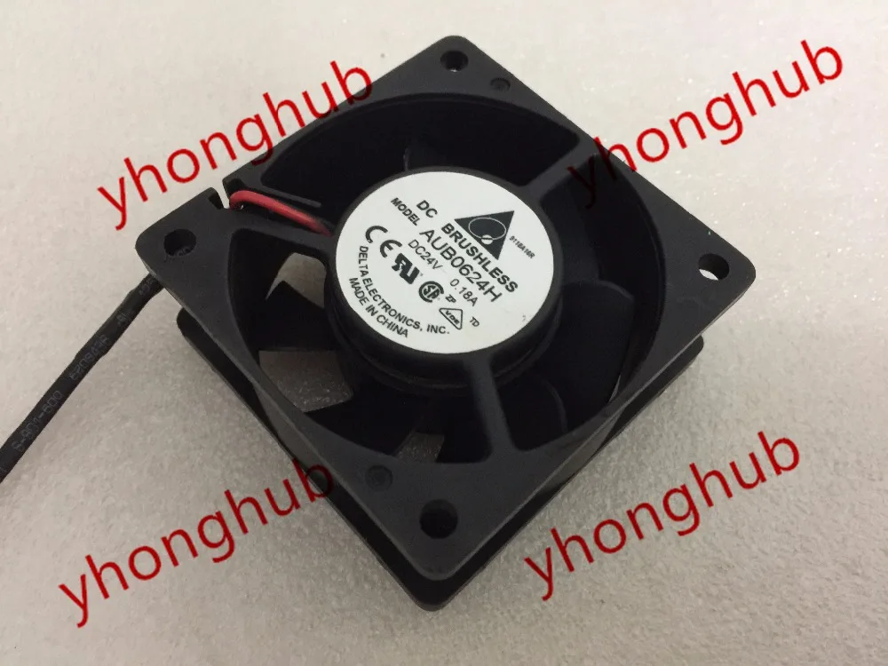 Двухпроводной Вентилятор охлаждения сервера Delta Electronics AFB0624SH, постоянный ток 24 В, 0,18 А, 60x60x25 мм