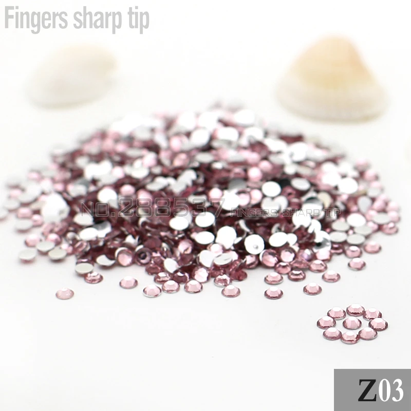 

1000pcs 6mm SS30 Round Fashion Glitter Nail Art Rhinestone light pink Crystal Decoration Rhinestones Beads Nail DIY Z03