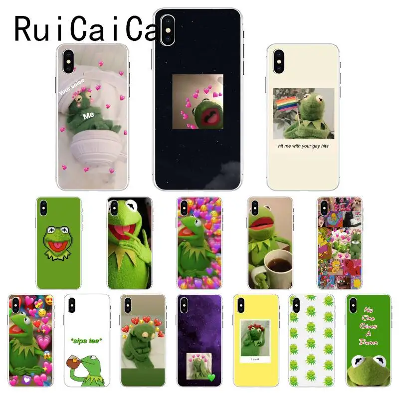 Ruicaica Kermit зеленая лягушка Забавный Милый гей мягкий чехол для телефона из ТПУ чехол для iPhone X XS MAX 6 6s 7 7plus 8 8Plus 5 5S SE XR 10