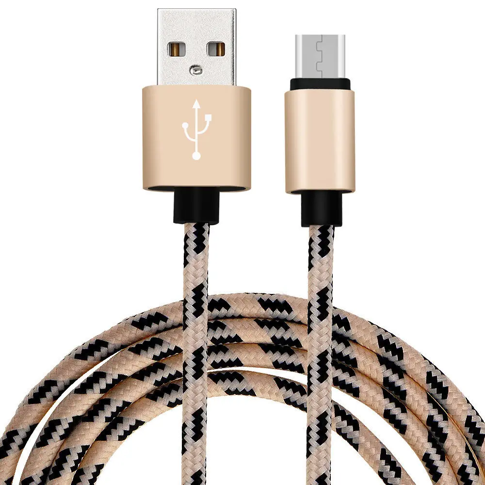 100 шт./партия 3 фута Плетеный Micro USB кабель для быстрой зарядки Тип C синхронизации