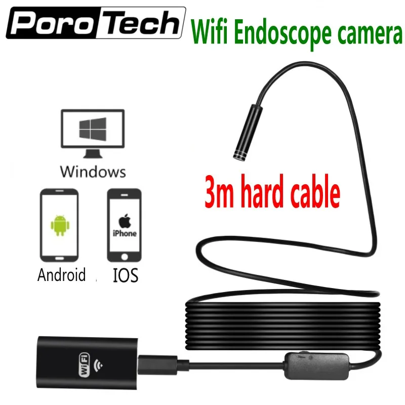 WiFi эндоскоп 8 мм 720P HD и поддержкой Wi Fi камера 3 м жесткий провод Iphone