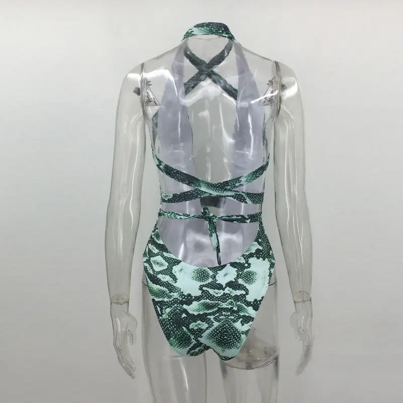 Брендовый пикантный слитный купальник с глубоким V образным вырезом бандажный