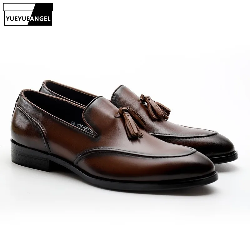 Мужские весенние туфли из натуральной кожи 100% деловые Костюмные брендовые
