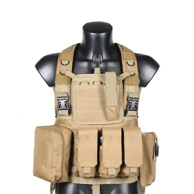 Хаки Тактический несущий жилет Molle штурмовой жилет RRV нагрудный ремень для пейнтбола боевой жилет Molle - Цвет: Хаки