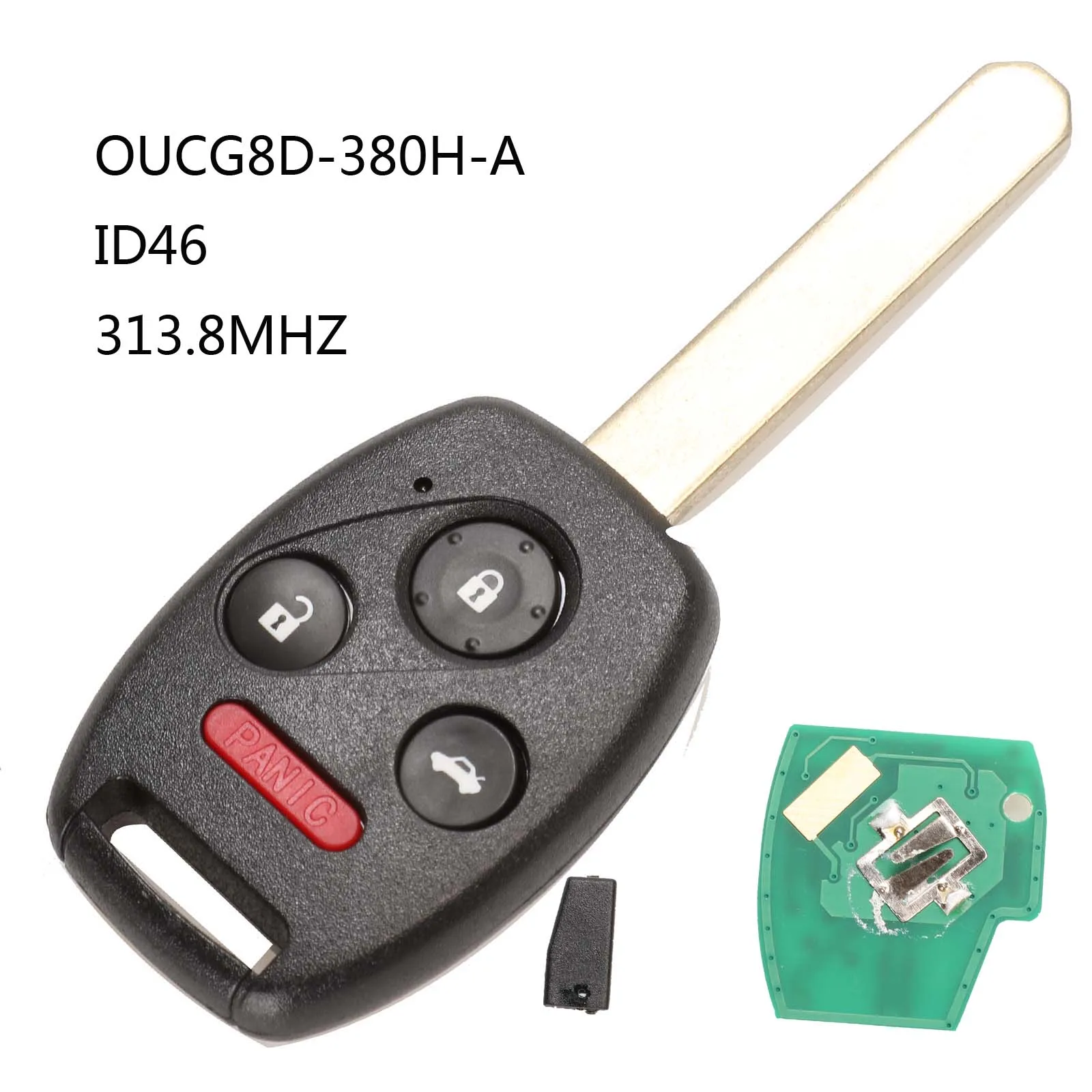 complet key Jingyuqin 313,8 МГц Автомобильный Дистанционный ключ без ключа для Honda Accord 2003 2004 2005 2006 2007 с ID46 чип Complet дистанционный ключ - Количество кнопок: complet key