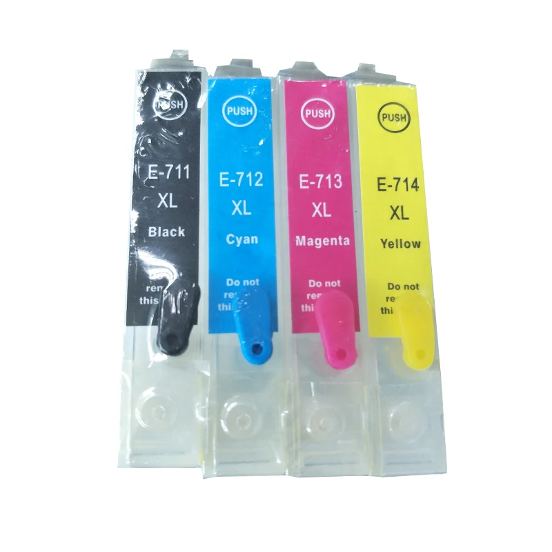 

4PK T0711/2/3/4 Empty Refillable Ink Cartridges for Epson SX218 SX515W SX400 SX200 SX610FW BX3450F D78 D92 D120 DX4000 DX4050