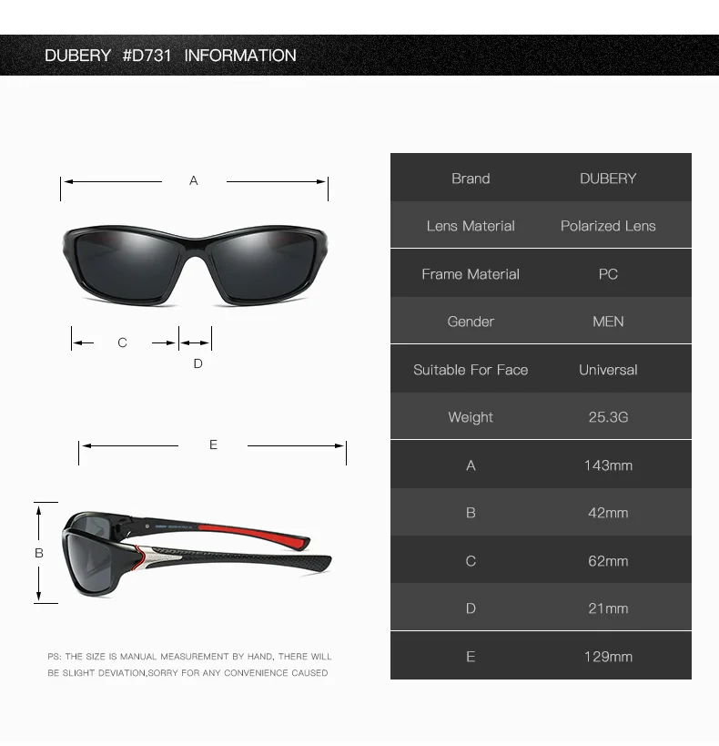 DUBERY Brand Fishing Glasses Polarized Sunglasses Men Driver Shades Male Vintage Sun For Spuare Mirror Summer D-120 | Спорт и