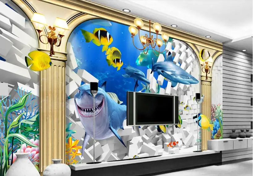 3d зал обои на заказ росписи нетканые фото стикер стены 3 d Стойки Ворот Морской