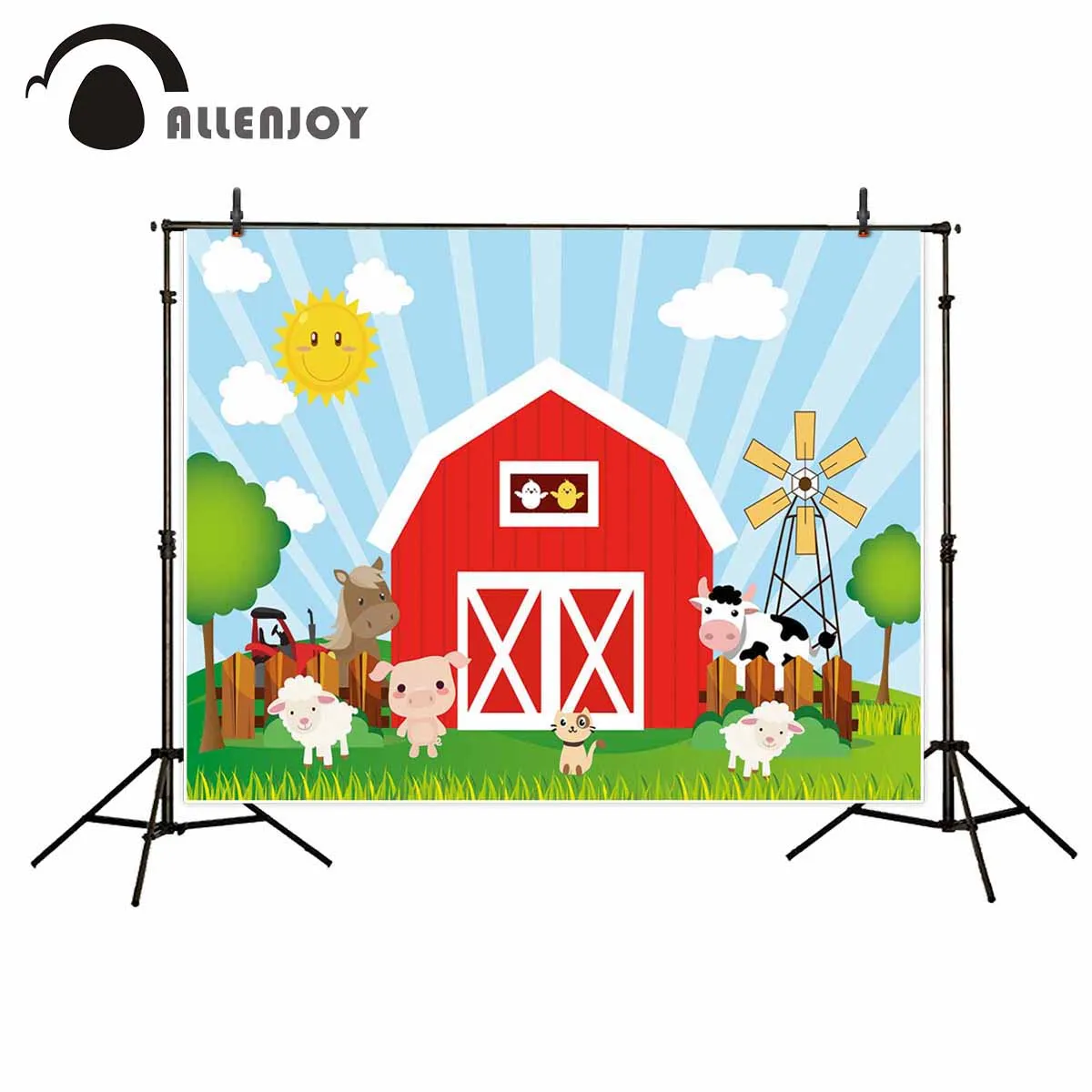 Allenjoy детский фон для фотографии Солнечный деревянный дом pinweel животные луга