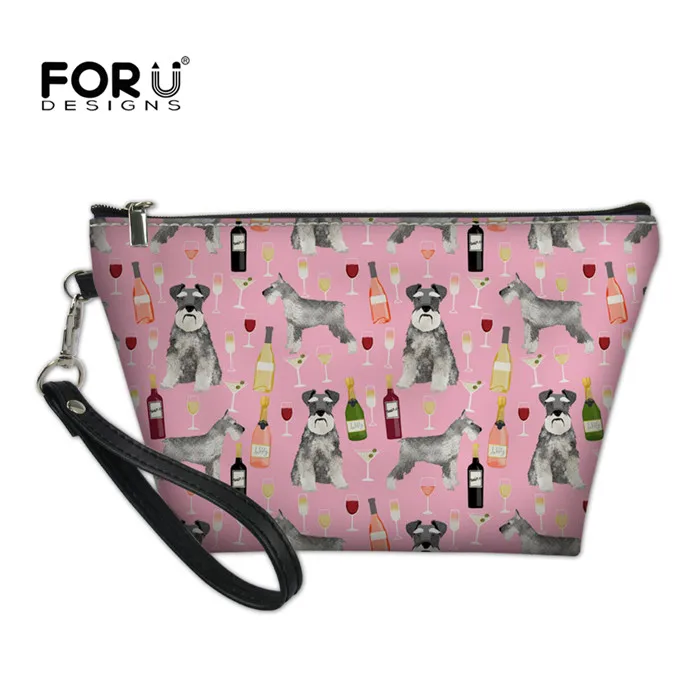 Y3831Z8 FORUDESIGNS Для женщин косметичка Шнауцер любовь узор из искусственной кожи косметический сумка-Органайзер для путешествий косметолог Vanity комплект туалетных принадлежностей сумка - Цвет: Y3831Z8