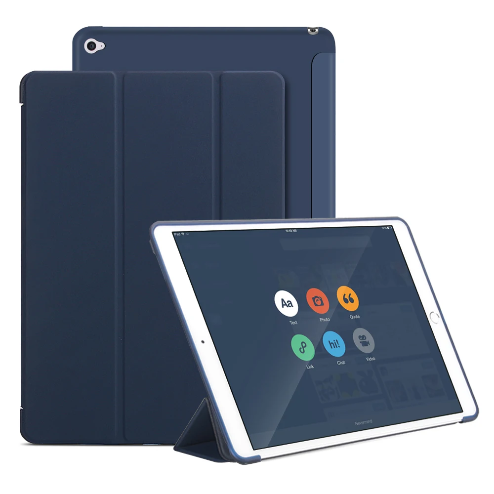 Для iPad Air 2, чехол, GOLP ультра тонкий из искусственной кожи чехол-книжка мягкие чехлы из ТПУ задний Чехол Smart Cover Чехол для iPad Air 2