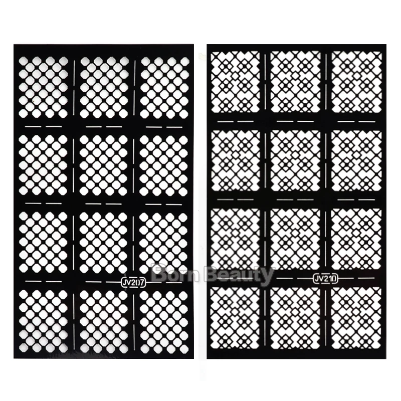 1 лист новые многоразовые стемпинг для украшения ногтей полые черные шаблоны