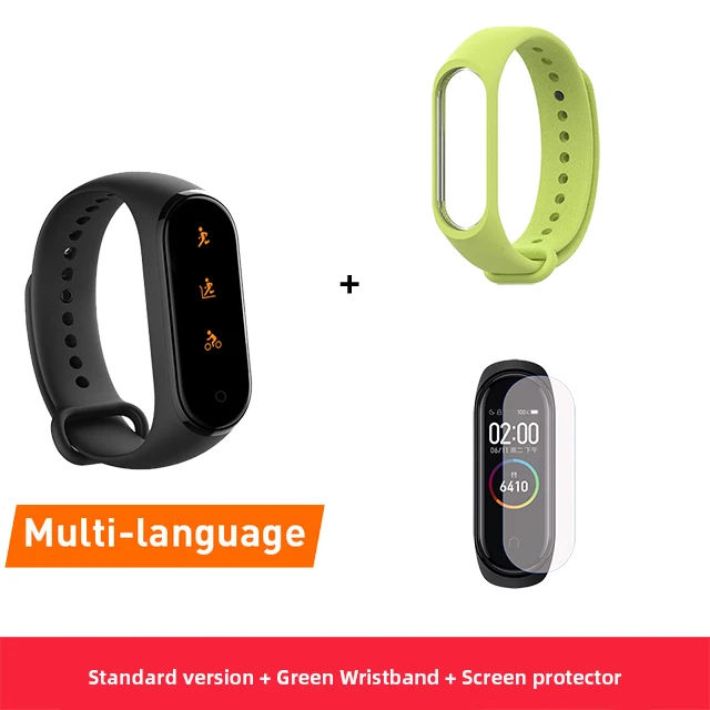 Новейшие Смарт-часы Xiaomi mi Band 4 фитнес-браслет mi band 4 фитнес-трекер Шагомер Bluetooth 5,0 смарт-браслет Xio mi Watch - Цвет: CN Green