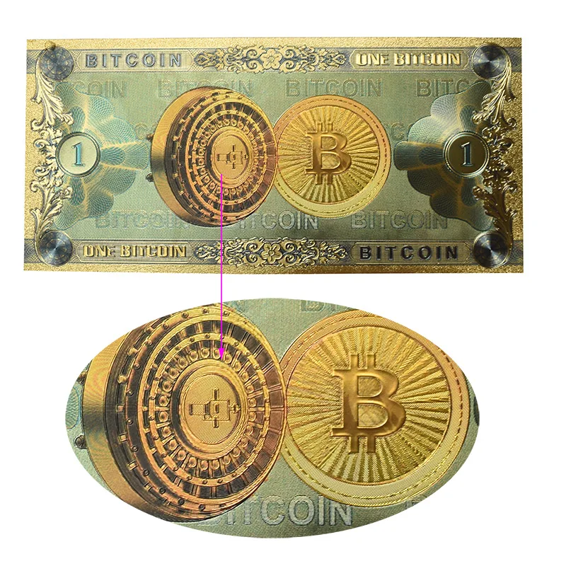 Горячая Распродажа один Биткоин BTC банкнот Бит монета Пластик золото Фольга