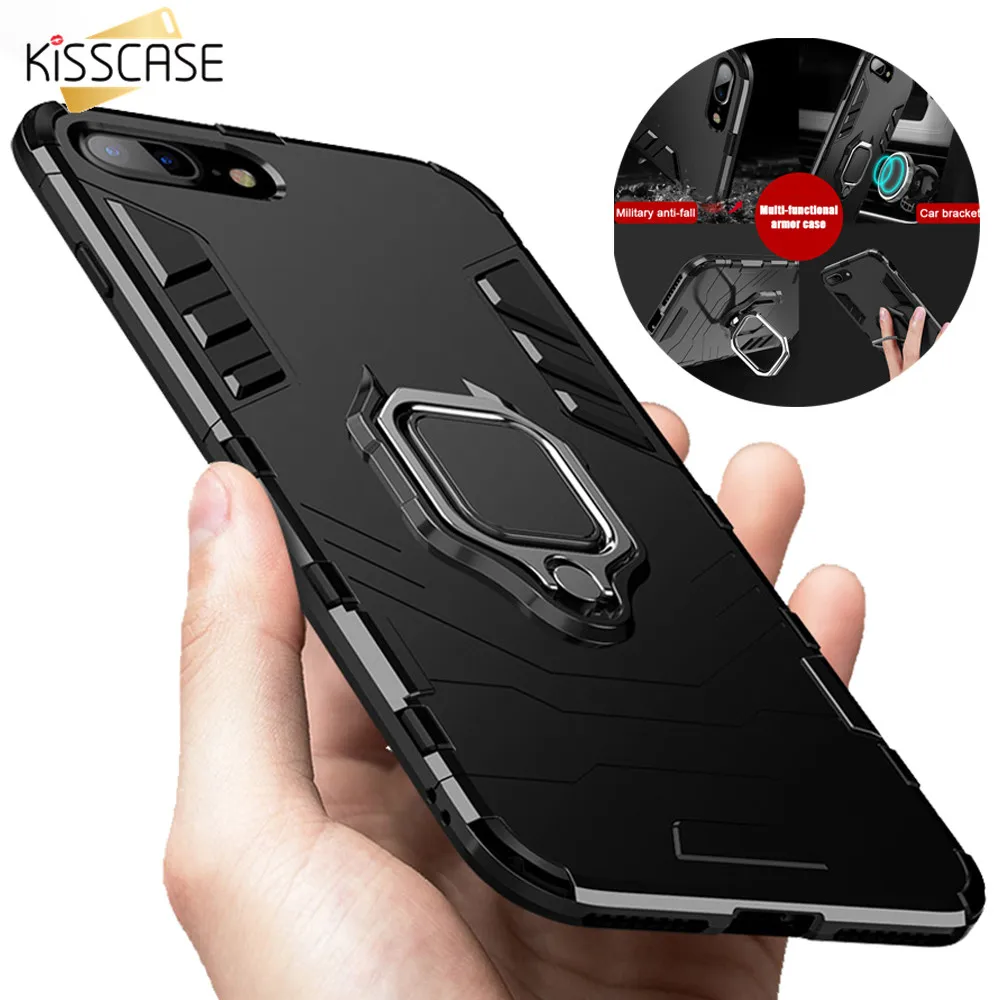 KISSCASE Armor Stand Case For Huawei Honor 10 6X 8X Note Full Anti-Fall P Smart Mate 20 Lite P20 Pro Y9 Cover | Мобильные телефоны
