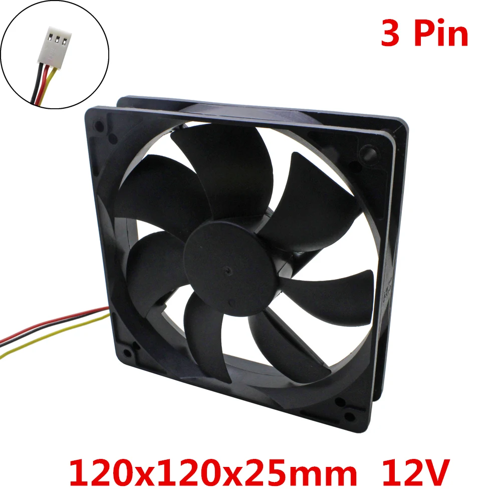 

120x120x25mm 12025 fans cooling DC 12V 3pin mainframe-box Brushless 12cm Fan cooler radiator