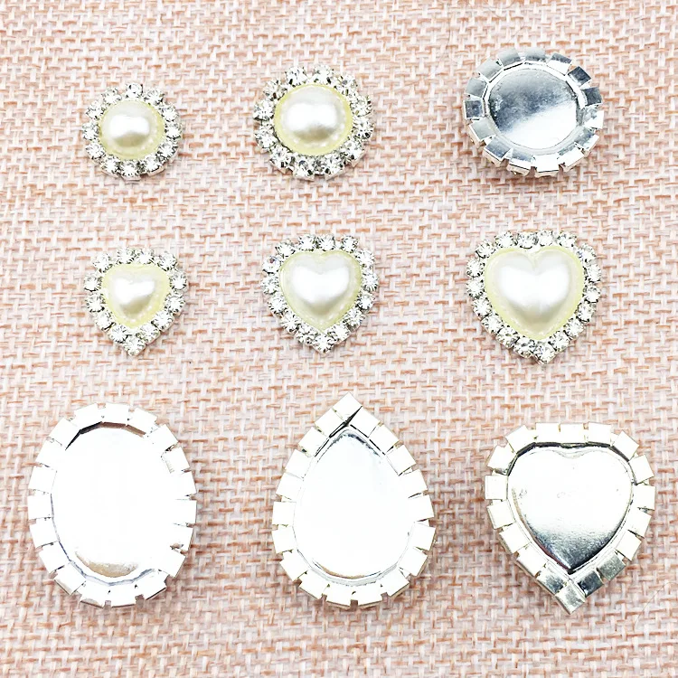 10 Pcs/lot Round Heart Cabochon Pearl Flat Base Rhinestone Charm For Diy Jewelry Making Supplies Handmade Accessories | Украшения и