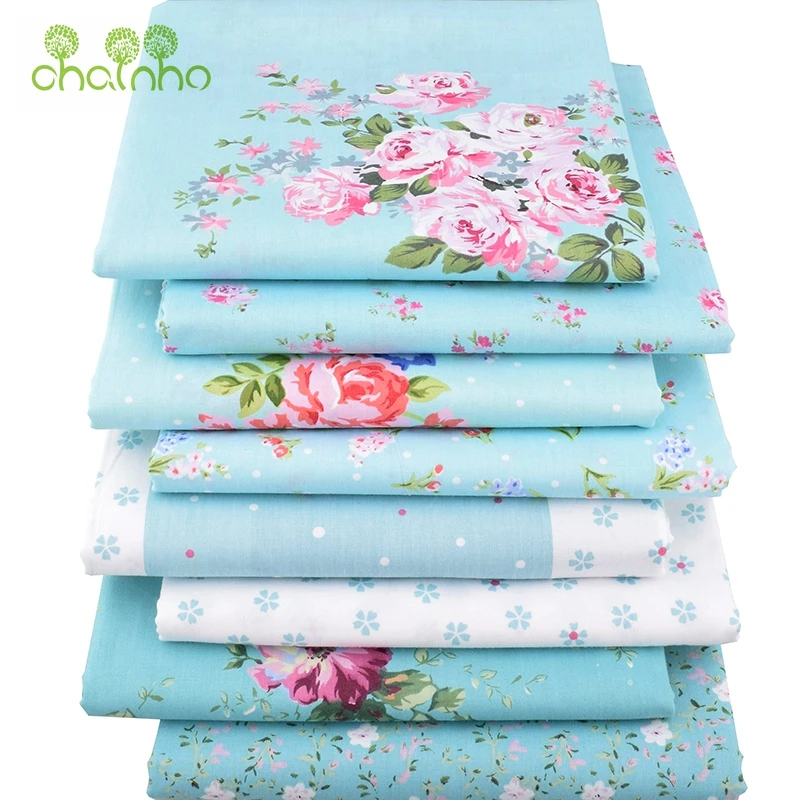 Chainho Цветочная серия саржевая хлопчатобумажная ткань с принтом для сделай сам