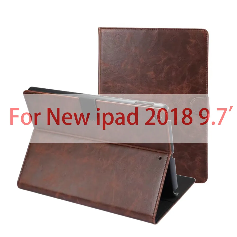 PU Dark Brown Умный чехол для iPad 9," Pro 9,7 из искусственной кожи на магните, умный защитный чехол Coque Funda, чехол для нового iPad, чехол для планшета - Цвет: PU Dark Brown