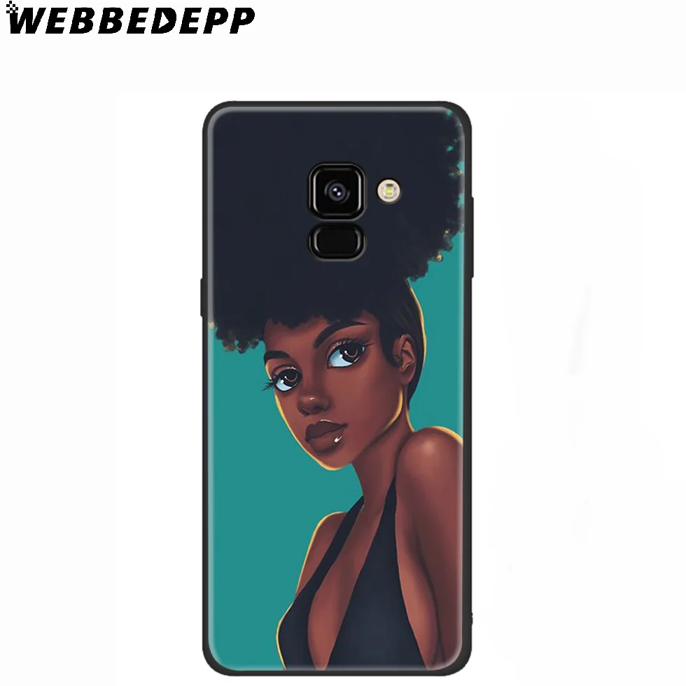 WEBBEDEPP черный афро Девушка Силиконовый чехол для Samsung Galaxy A3 A5 A6 A7 A8 A9 A10 A20 A30 A40 A50 A70 M10