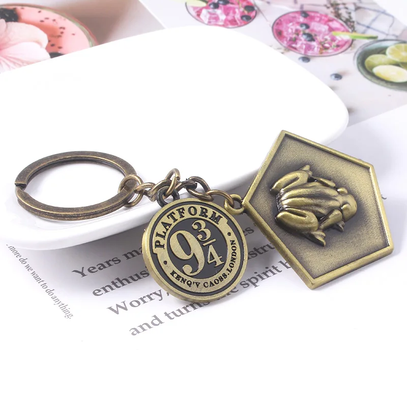 Фильм hp Potter шоколадный брелок с дизайном «лягушка» Платформа 9-3/4 логотип Античная бронзовая подвеска брелки для женщин мужчин косплей ювелирные изделия
