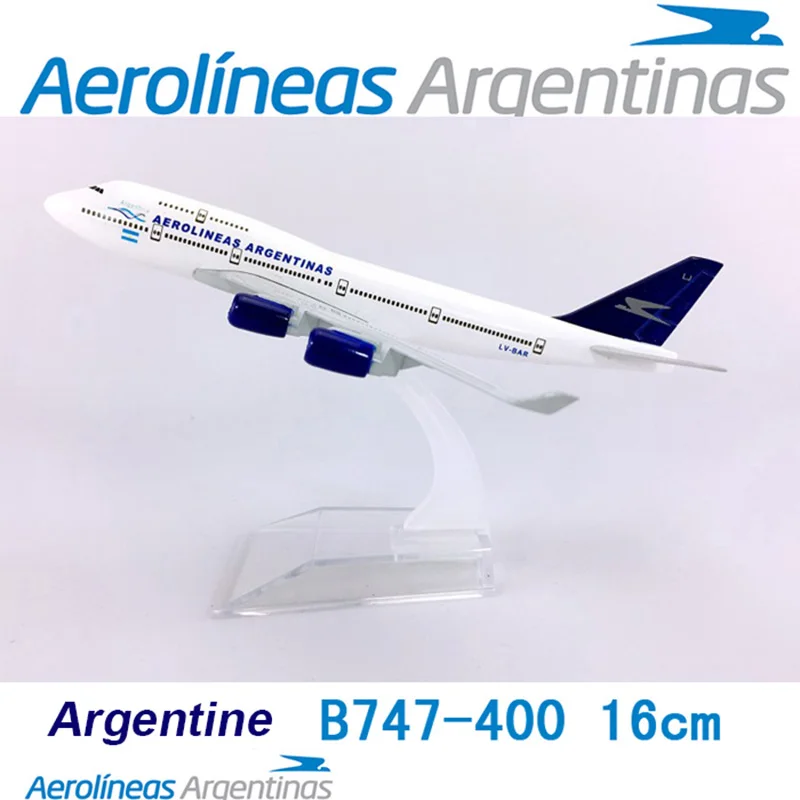 16 см 1:400 Boeing B747-400 модель Argentine Airlines с базой Airbus металлический сплав самолет коллекция дисплей или подарок для детей