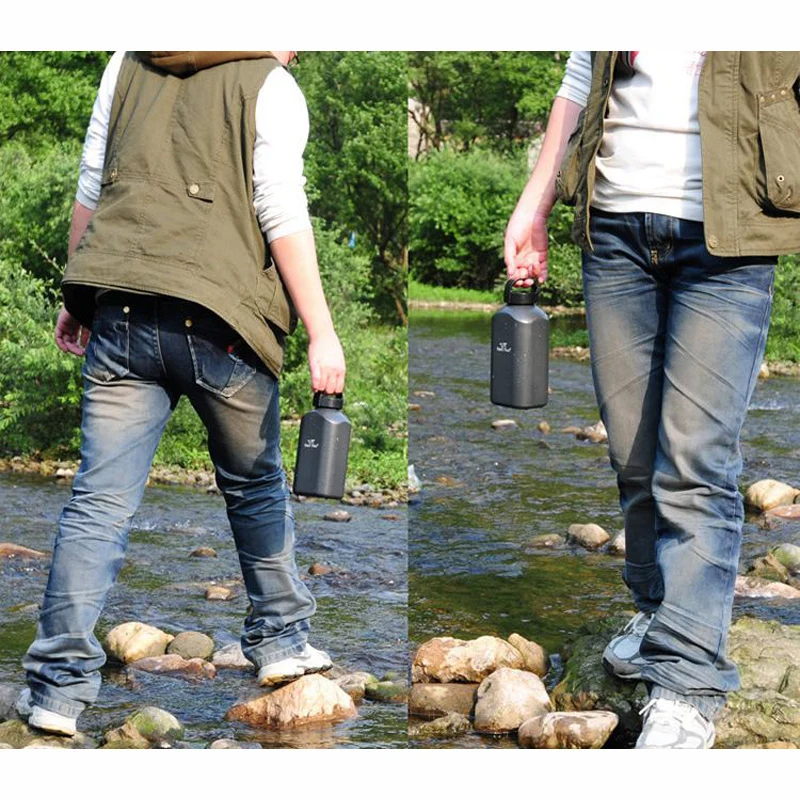 Большая емкость 1Л портативный Открытый спорт бутылка для воды алюминиевый