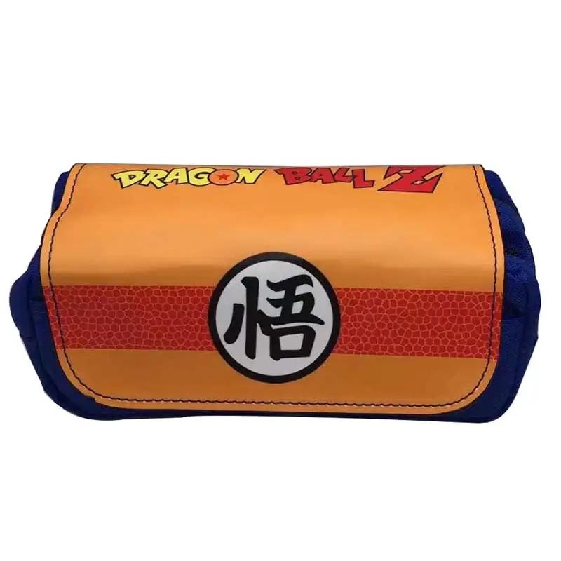 Прекрасный мультфильм кожаная ручка сумки карандаш японского аниме Dragon Ball Z кошелек канцелярские чехол подарки студент двойная молния кошелек, ручка - Цвет: A