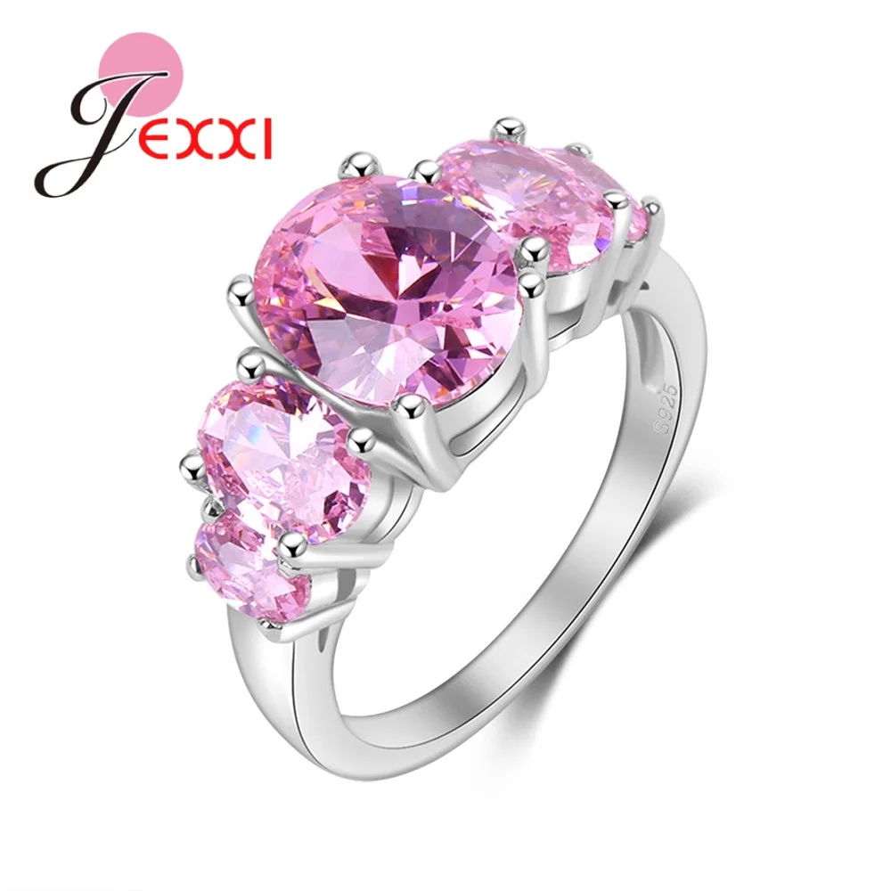 

Top Quality Wedding Engagement Rings For Women Bands Jewelry Fashion 925 Sterling Silver CZ Rhinestone Ring Couple Jewelry